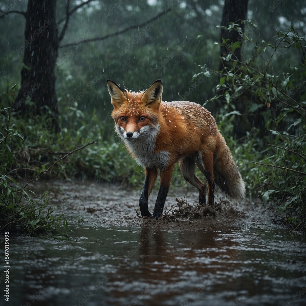 Fototapeta premium red fox in the wild