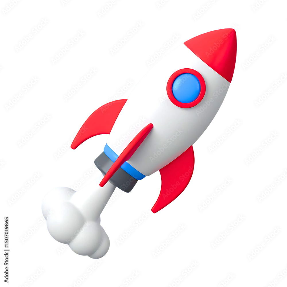 3D illustration of Rocket flying in space isolated on transparent png 3D illustration of Rocket flying in space isolated on transparent png
