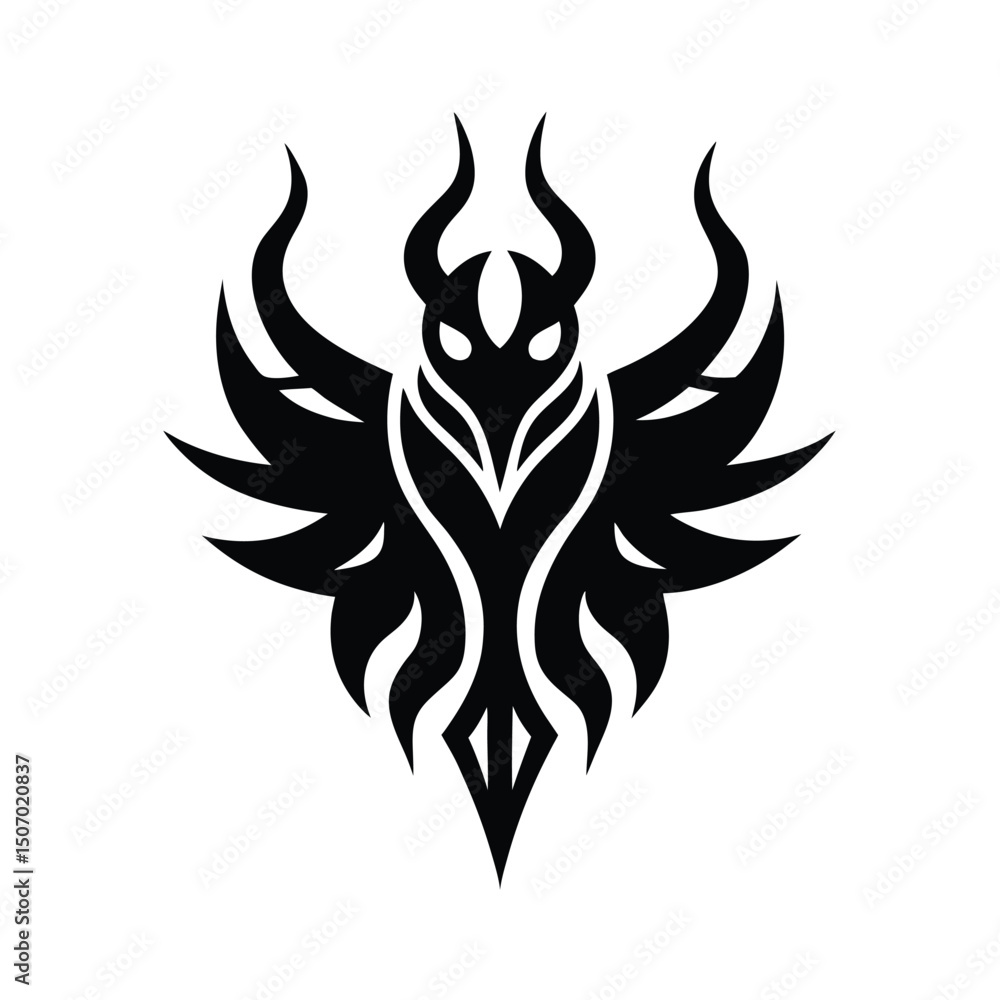 Fototapeta premium Bold Tribal Tattoo Vector Silhouette.