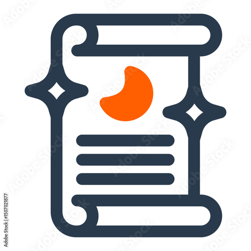 Ancient Spell Scroll with Moon Symbol