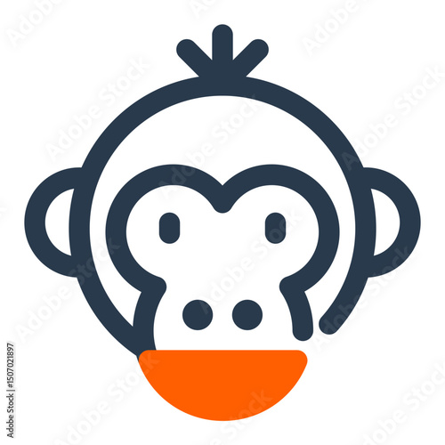 Curious Monkey Character with Simple Style