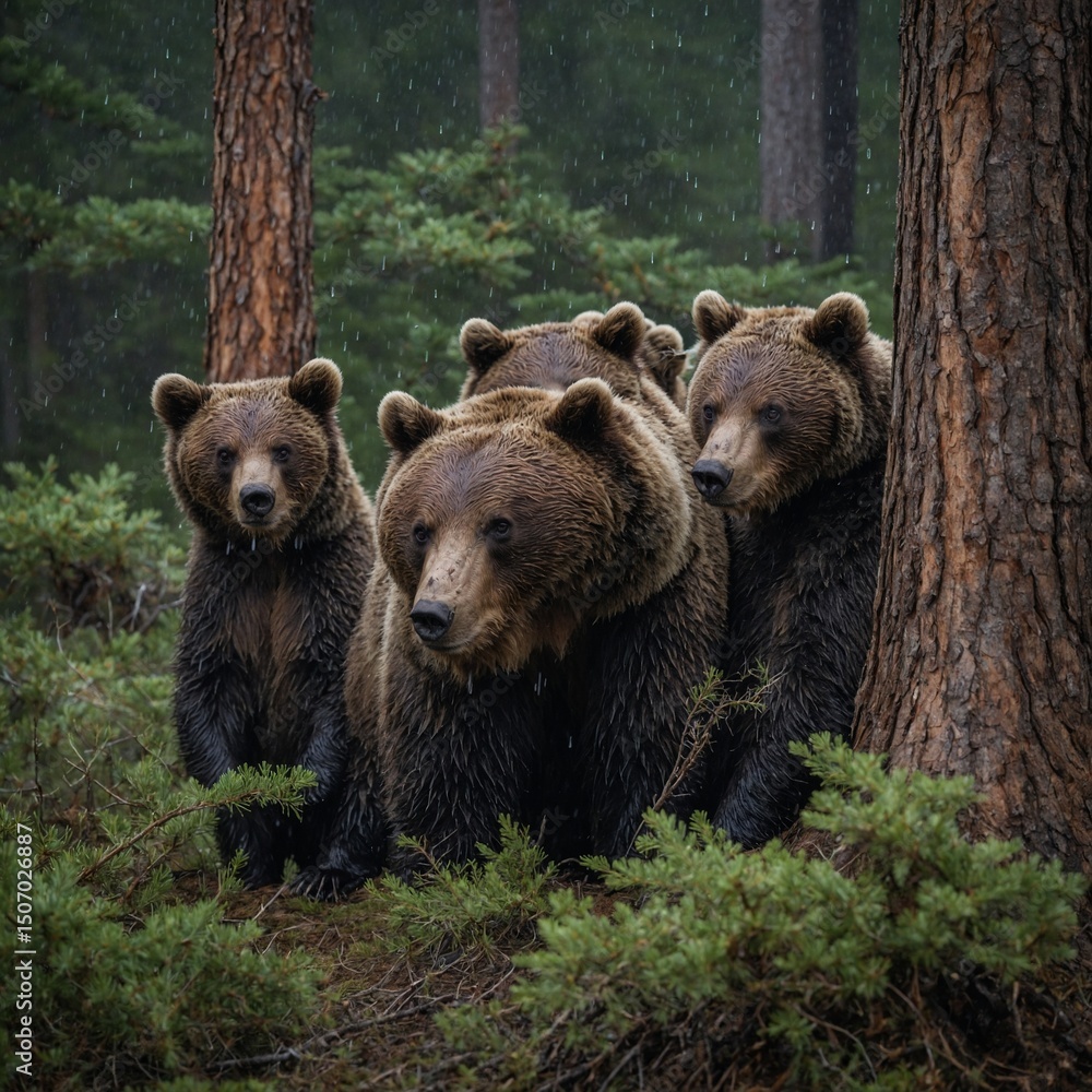 Obraz premium brown bear in the forest