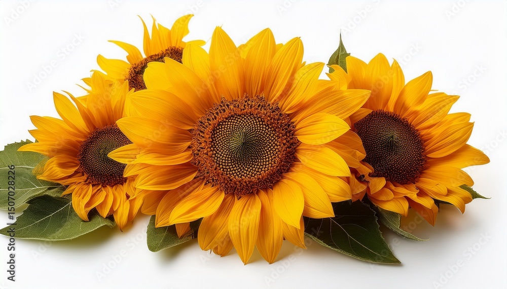 Fototapeta premium russian sunflower isolated on white background