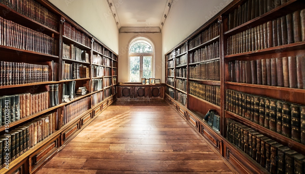 Fototapeta premium room with lot books on the shelves