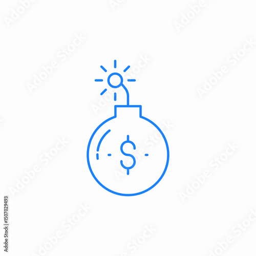 money bomb danger icon sign vector