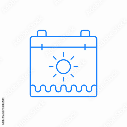 sunny calendar date summer icon sign vector