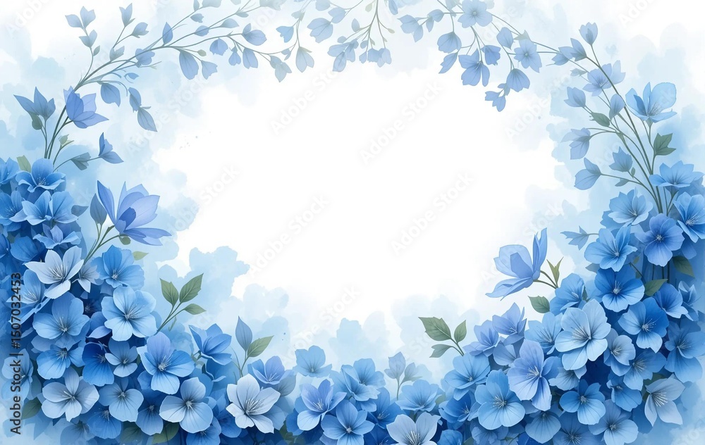 Blue flower background image, plant, nature, banner texture poster ad, illustration Blue flower background image, plant, nature, banner texture poster ad, illustration