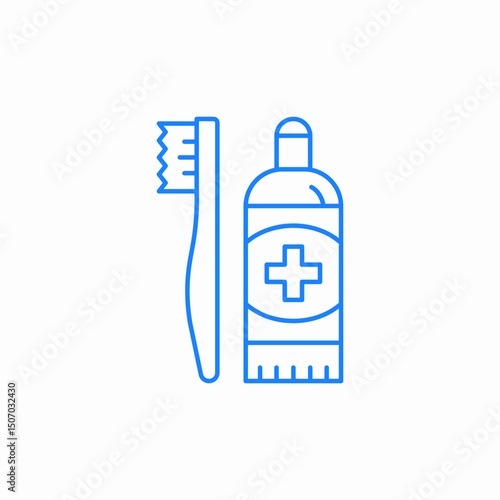 toothbrush toothpaste hygiene icon sign vector