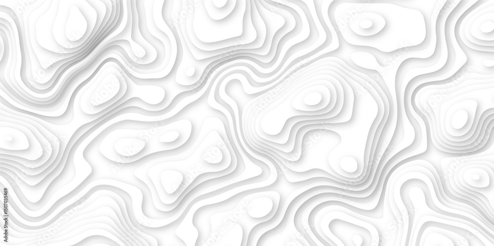 Abstract wavy line 3d paper cut white background. white and gray luxury grid topography map and satin smooth wallpaper matt paper light texture. White waves decorative papercut design. Abstract wavy line 3d paper cut white background. white and gray luxury grid topography map and satin smooth wallpaper matt paper light texture. White waves decorative papercut design.