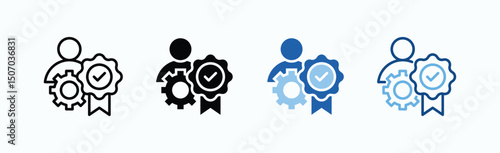 Achievement Icon Sheet Multiple Style Collection Isolated Vector
