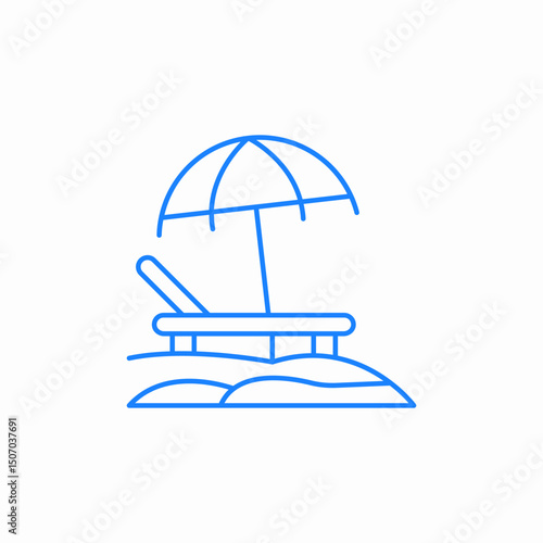 beach chair umbrella icon sign vector