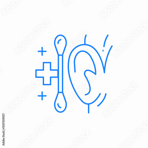 cotton swab ear icon sign vector