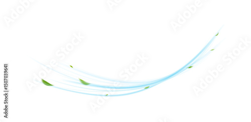 Foto Fresh Air Flow with Leaves on Transparent Background