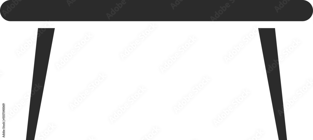 Fototapeta premium table wooden furniture icon in dark grey and clear background, editable vector illustration