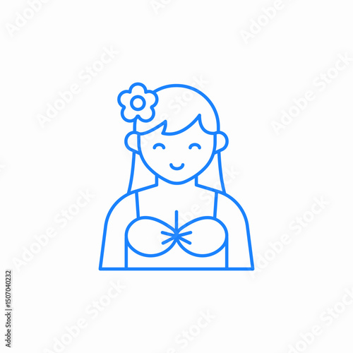 girl smiling happy icon sign vector
