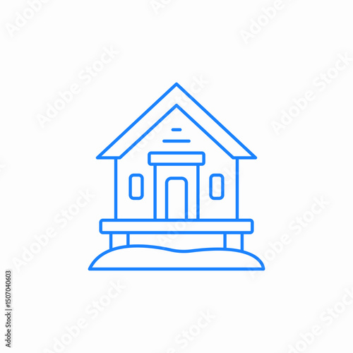 house stilted platform icon sign vector
