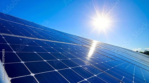Solar panels under direct sun
