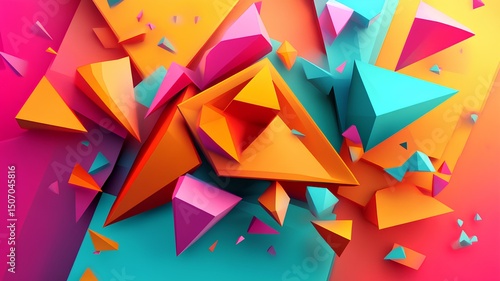 Abstract image with 3d shape with 4k resolution