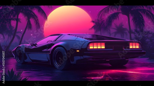 dusk with a sports car