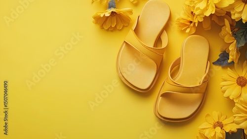Elegant and beautiful sandals and also beautiful with an elegant theme and flowers on the side 