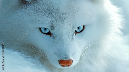 The snow wolf is a wild animal with very beautiful and soft white fur. 