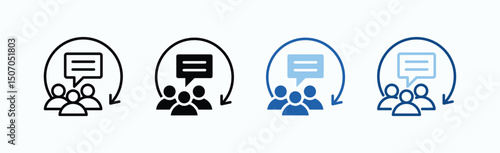 Forum Icon Sheet Multiple Style Collection Isolated Vector