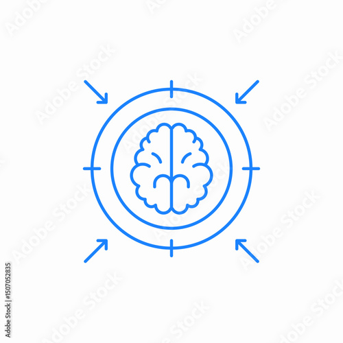 brain focus target icon sign vector