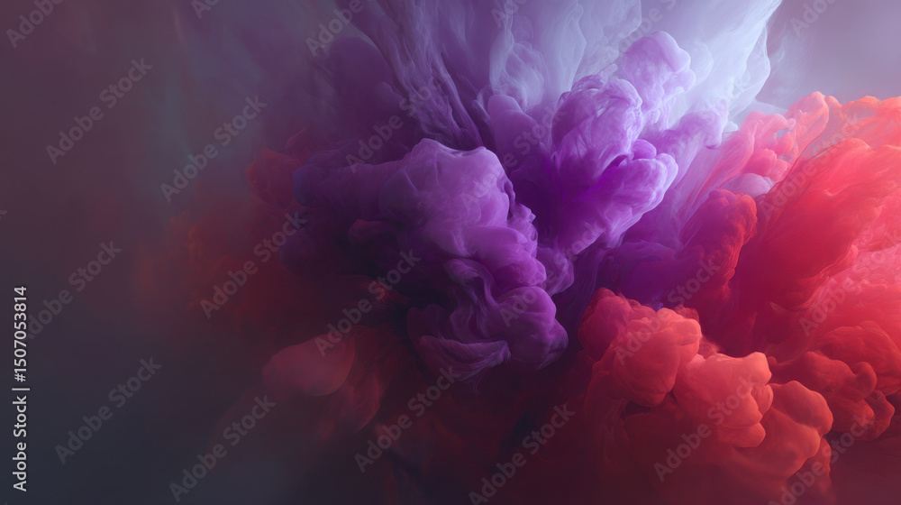 Obraz premium Colorful abstract cloud, purple red smoke, dreamy motion