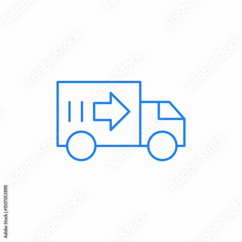 delivery truck moving icon sign vector