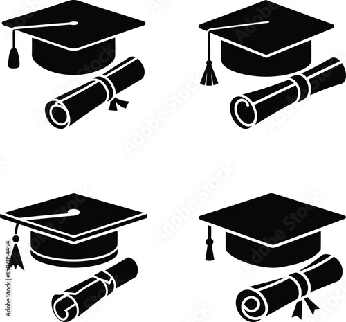 graduation cap and diploma