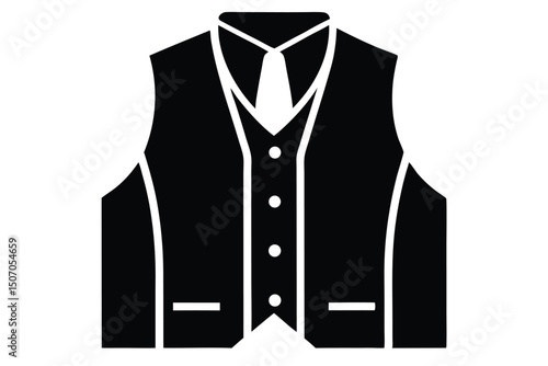 Black waistcoat with tie, a stylish formal garment for special occasions and elegant attire