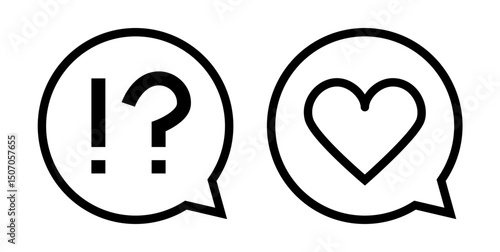Line movement effect speech bubble element, Cartoon emotion effect decoration icon, Line element exclamation question mark, heart. Anime movement, express shape. Vector illustration.