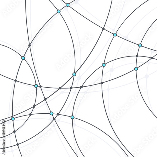 Abstract geometric pattern of the curves, unfinished lines, circles, abstract data type, vector illustration