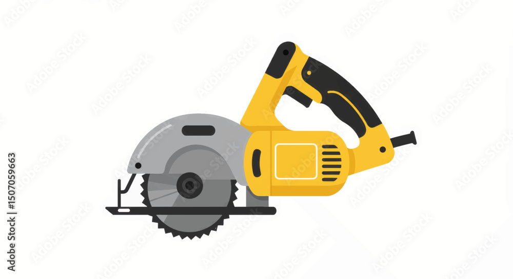 Fototapeta premium Electric circular saw designed for cutting wood in construction and DIY projects