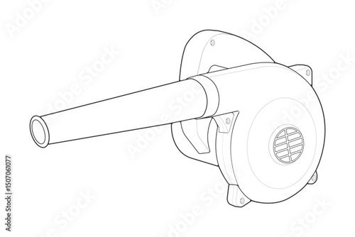 air blower line art style, air blower illustration, outline Line.
