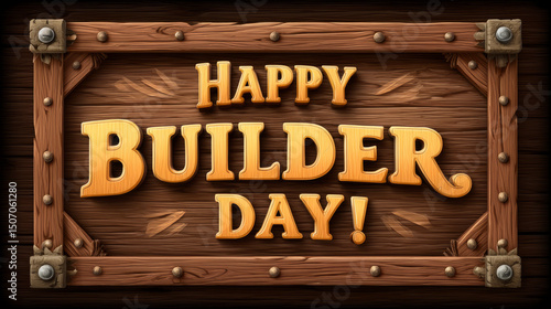 Festive Builder’s Day banners with bold text