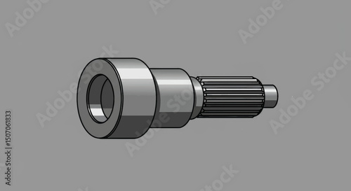 Detailed design illustration of a mechanical component with cylindrical features and gear-like patterns