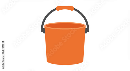 Bright orange bucket with a sturdy handle ideal for various tasks and activities at home or outdoors