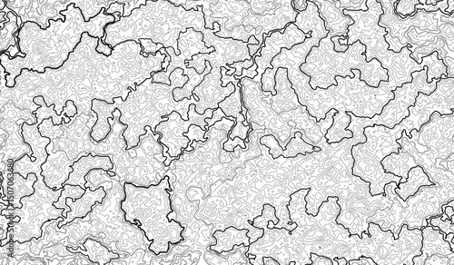 Topographic Background. Abstract wavy and curved lines background. Abstract pattern with Lines. Background of the Topographic Map. Abstract Topographic Map Lines. Monochrome Terrain Lines Art.