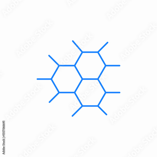interconnected hexagonal cells icon sign vector