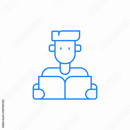 man reading book icon sign vector