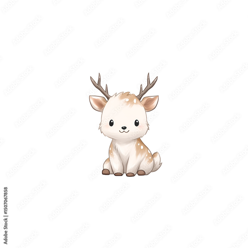 Cute cartoon chibi animal, painting illustration Cute cartoon chibi animal, painting illustration