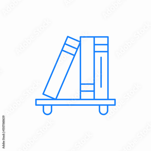 organized books drawing icon sign vector