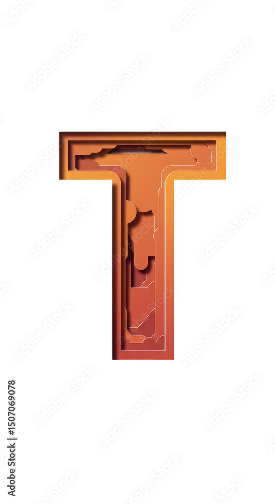 Illustration of Layered Orange Letter T Alphabet Isolated on Background Illustration of Layered Orange Letter T Alphabet Isolated on Background