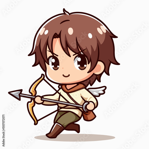 Chibi Sagittarius zodiac sign in colored vector art