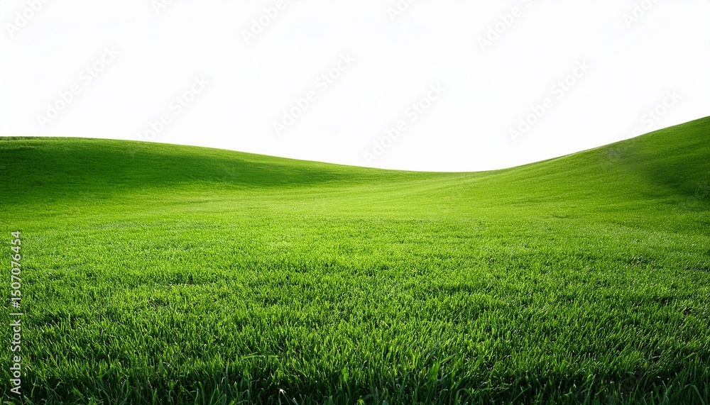 Obraz premium green grass field isolated on white background