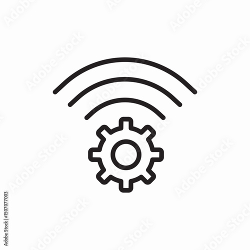 Wireless gear settings signal icon vector sign