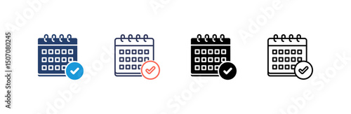 Calendar Icon set multiple style collection