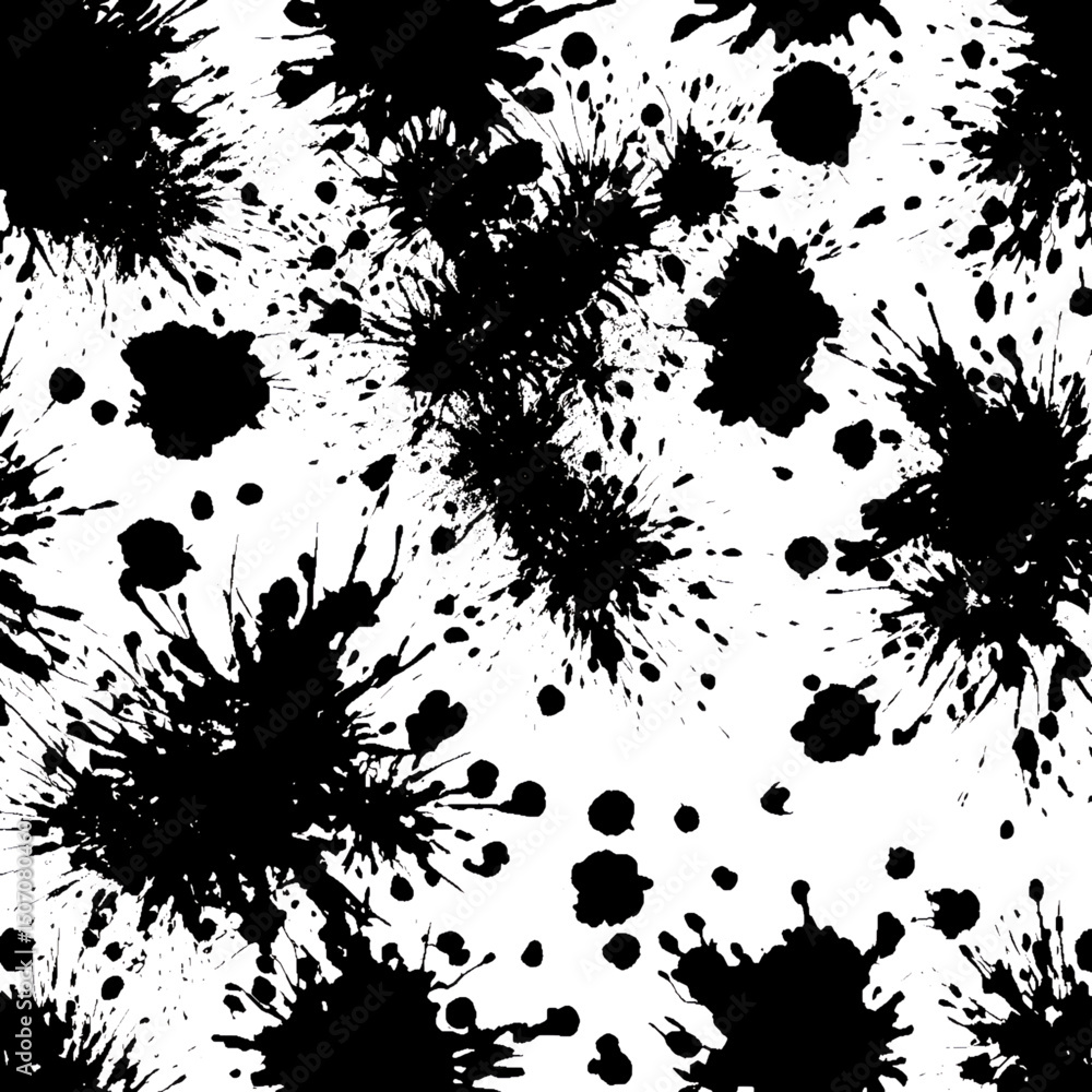 Obraz premium Black ink splatter background vector illustration for graphic design needs silhouette