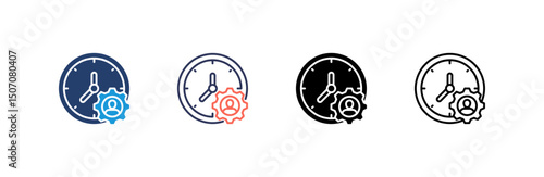 Time Management Icon set multiple style collection